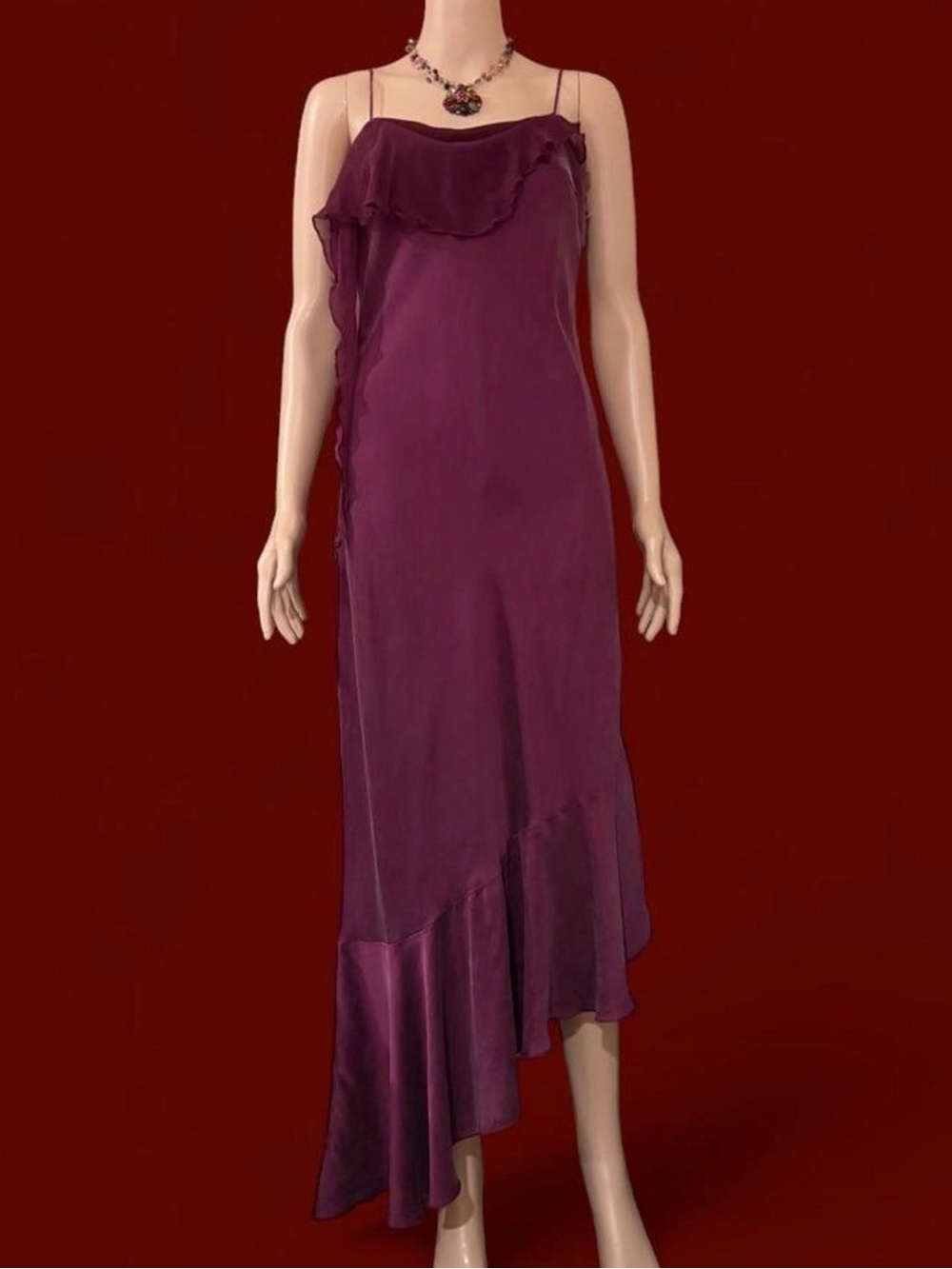 Y2k Dina Bar-el 100% evening dress in rich plum